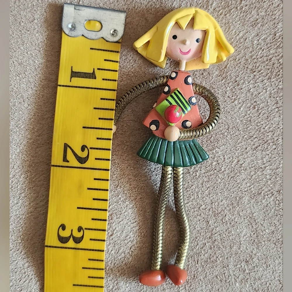 Movable Legs/Arms Funny Legs Pin Brooch Hand Painted Vintage